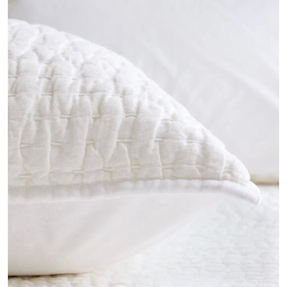 Quince European Linen Cotton Hand Stitch Quilted Euro Sham White NWOT #23 - Picture 8 of 8